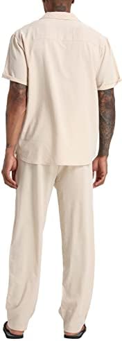 Siendiu Muška odjeća za plažu 2 komada Outfits setovi casual majica s kratkim rukavima dolje majica Yoga hlače odmori za odmor ljetna