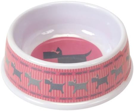 Etički Proizvodi za kućne ljubimce DSO6860 Designer Puppy Love Plastic No-Tip posuda za pse, 6-inčni, Pink