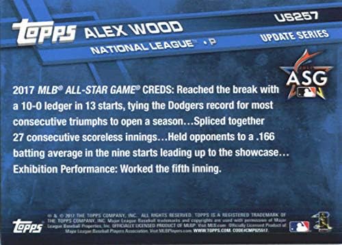 2017 Ažuriraj serija # US257 Alex Wood Los Angeles Dodgers Baseball All Star Card