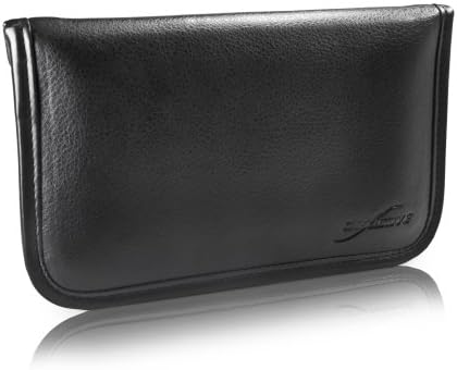 Boxwave Case kompatibilan s časti 8 Pro - elitna kožna glasnička torbica, sintetički dizajn poklopca kože za čast 8 Pro - Jet crni