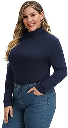 Žene plus veličina dugih rukava rugajući se od laganog pulover tanke majice