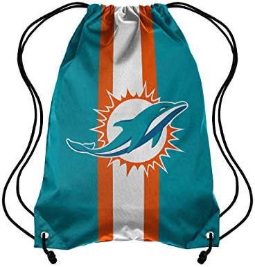 Forever kolekcionarstvo NFL Miami Dolphins Team Stripe vezice ruksak BagTeam Stripe vezice ruksak Torba, crn, 19 x 14& 34;