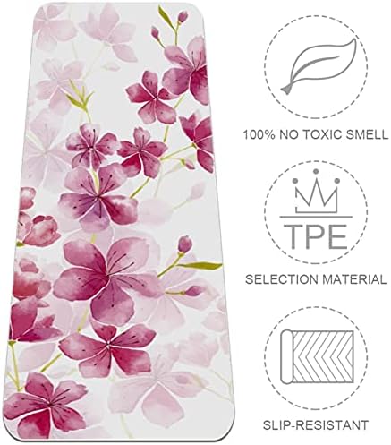 Siebzeh akvarel Cherry Blossom Premium Thick Yoga Mat Eco Friendly Rubber Health & amp; fitnes non Slip Mat za sve vrste vježbe joge