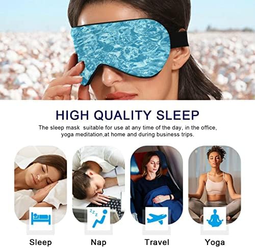 Voda Ripple Plave prozračna maska ​​za spavanje, hladno osjećati poklopac za spavanje za oči za ljetni odmor, elastični oblikovani