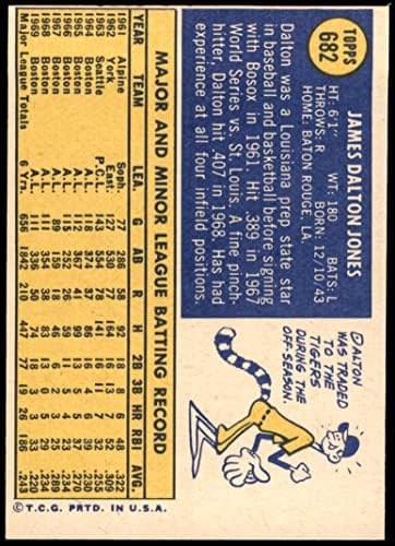 1970. topps 682 Dalton Jones Detroit Tigers Ex Tigers