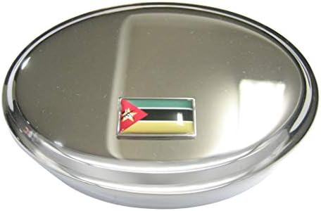 Tanka obrubljena republika Mozambik zastava na nakit za nakit ovalna trinketa