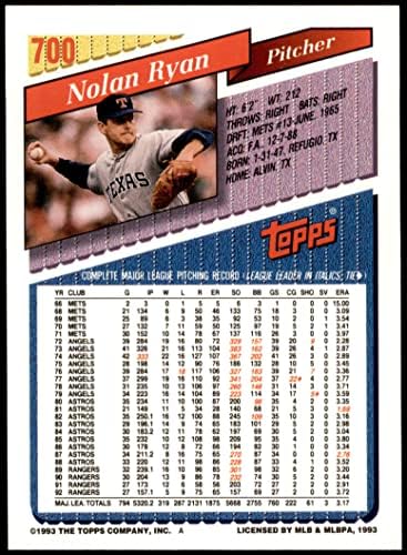 1993 TOPPS 700 NOLAN RYAN Texas Rangers NM / MT Rangers