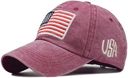 Tantisy Unisex Style Classic American zastava Baseball Cap Ležerne prilikom iskrivljene plaže Snapback Hat Comfort All-Match Sun Hat