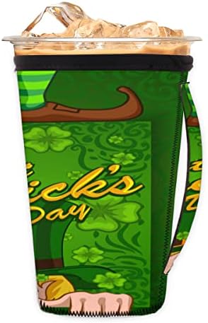Saint Patrick's Green Hat-a za punjenje za punjenje kafe sa ručkom ručicom neoprenske čaše za sode, latte, čaj, pića, pivo