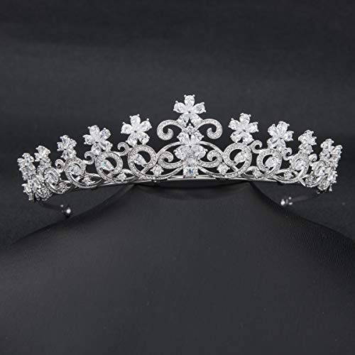 Cvijeće kubni cirkonij CZ vjenčanje Bridal Tiara Crown Diadem Ženska Oprema za kosu CH10052