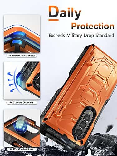 BXYJY za Samsung Galaxy Z Fold 4 Case sa držačem olovke ugrađenim udarcem i zaštitnikom zaslona, ​​360 ° zaštita od punog karoserije i šarke Čvrsto za zaštitu od teške opreme za Galaxy Z Fold 4 2022 5g