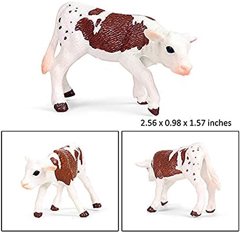 Hiawbon goveda figurina simulirana figura za stoku Realistična plastična farma Porodična figurica krava, skup 4
