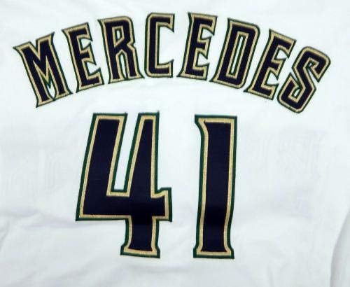 1995 Milwaukee Brewers Jose Mercedes 41 Igra Polovni bijeli dres - Igra Polovni MLB dresovi
