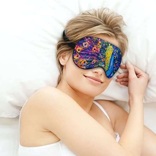 Šareno paunsko smiješno spavanje maska ​​za oči meko zalebote poklopac za oči s podesivim noćnim sjenilom za muškarce za muškarce