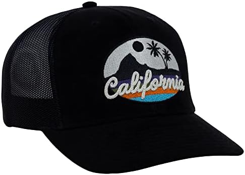 Lokalne krune California Faux Suede Retro Views kamiondžija podesivi snapback šešir blk