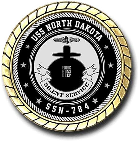USS Sjeverna Dakota SSN-784 Američka mornarica Podmornička izazovnica Coin - službeno licenciran