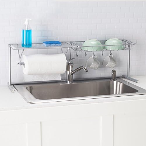 Kućne osnove nad sudoperom od nehrđajućeg čelika završava kuhinjski stanicu za suđe za ručnik papirnog ručnika Organizator