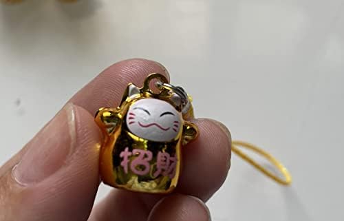 Novo! Fengshui Lucky Gold Maneki Neko Cat Bell 5/8 Povoljan ključni lanac sreća