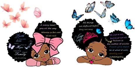 Crne djevojke zidne naljepnice za djevojčice spavaća soba, inspirativni citat naljepnice Afroamerička djevojka zidna naljepnica za