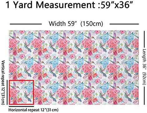 Watercolor Bird Fabric by the Yard Tie Dye Butterfly Outdoor Flowers Fabric for Teens Adults Gradient Palm Leaves Spring Rustic Style