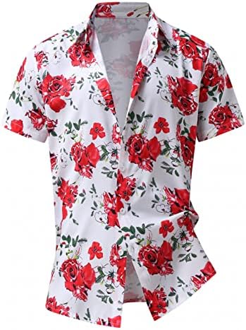 XXBR MENS Havajski Funky majice Ležerne prilike kratkih rukava dolje cvjetno ljeto Aloha majice na plaži Juniori Tinejdžeri majica