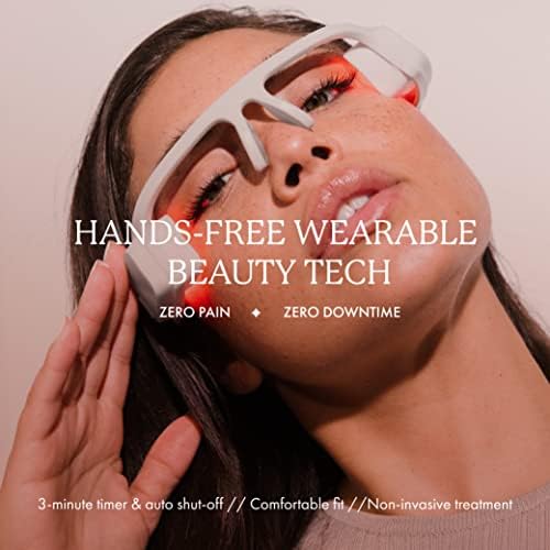 Vanity Planet Alya crvene LED naočare za oči, ružičasti okvir - Auto Shut Off Nosivi kozmetički tehnološki tretman