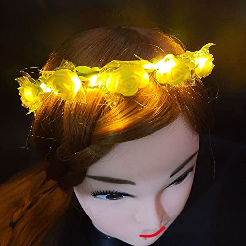LED flower Headband Light up Flower Crown Garland traka za glavu svjetleći cvjetni Headpiece za žene djevojke Hair Accessories Wedding