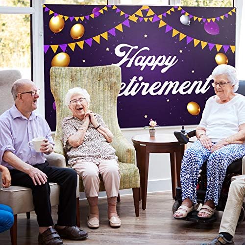 PAKBOOM Happy Retirement Backdrop Banner - Retirement Party Dekoracije potrepštine za žene - 3.9 x 5.9 ft Purple