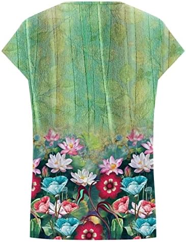 Vrhunska majica za dame kratki rukav dubok V CATC čipka pamučna mramora gradijent cvijeća grafika seksi patchwork majica tu