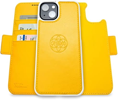 Dreem Fibonacci 2-u-1 torbica za novčanik za Apple iPhone 14-luksuzna veganska koža, magnetna odvojiva futrola za telefon otporna