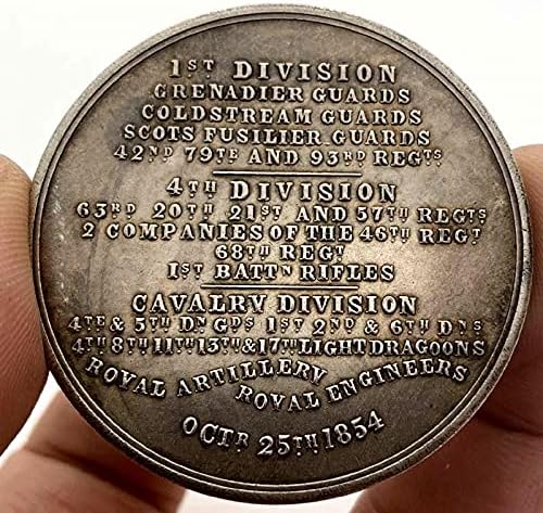 1854 British Balaclava Battle Brass Stari srebrni medaljinski kolekcija zanata bakra Silver Coin Commorativni novčić