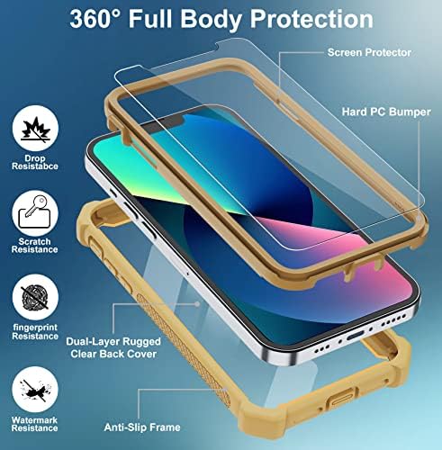 Aimull-88 za iPhone 13 futrola, iPhone 14 futrola, sa zaštitnim zaslonom Zaštita od pada teških dužnosti, cijelo tijelo Čvrsto otporan