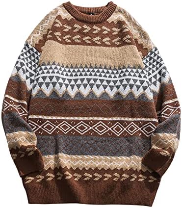 Muška jesen zima vintage prugasti džemper pulover Duks preveliki rukav rukav rukav džemper pleteni puloveri vrhovi.