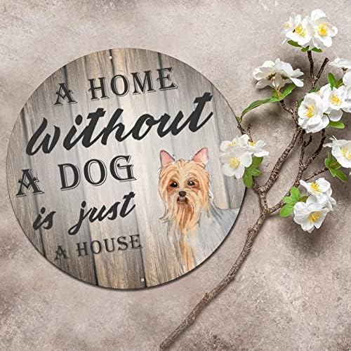 Smiješan krug kućnog ljubimca metal limenog znaka kućica bez psa nalazi se samo kuća vintage vijenac potpisuju za pse za vješalice