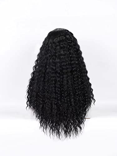 KXFNUO kovrčave perike za crne žene duge duboke talasne sintetičke perike za kosu kovrčave perike prirodna crna kosa zamjena perike
