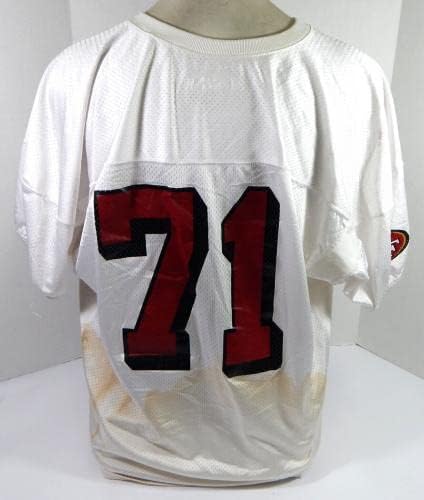 2002 San Francisco 49ers 71 Igra Polovna dres bijele prakse 3x DP35332 - Neintred NFL igra rabljeni dresovi