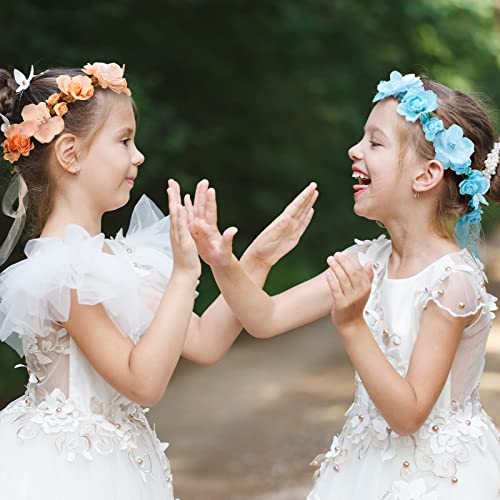 4 kom cvijet djevojka cvijet kruna vjenčanje Hair Accessories za djecu Podesiva cvijet kruna cvjetni vijenac traka za glavu Fairy