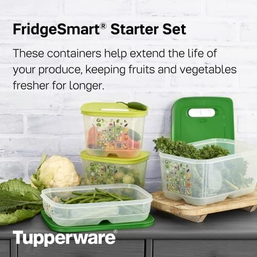 Tupperware brend FridgeSmart Starter Set - 4 kontejneri za čuvanje & amp; produžiti rok trajanja proizvoda + poklopci-Perilica posuđa
