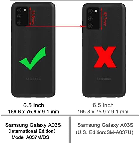 LEMAXELERS torbica za novčanik za Galaxy A03s, Samsung A03s futrola sa magnetnom Pu kožnom preklopnom futrolom sa držačima za kartice futrola za potpornu zaštitu za Samsung Galaxy A03s Black YB2