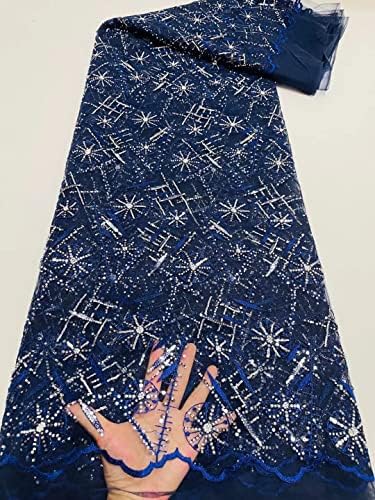 Afrička mrežasta mrežica najprikladnija za kožu francuska modna čipka sa šljokicama Ženska haljina za zabavu Materijal tkanina za
