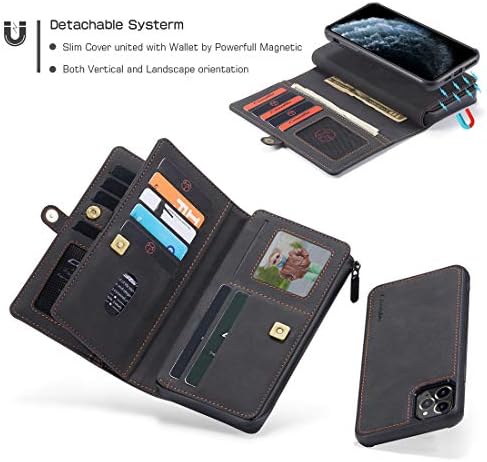 Torbica za mobilni telefon torbica za iPhone 11 Pro Max multifunkcionalni novčanik kožna torbica za mobilni telefon Zipper & amp ;odvojiva