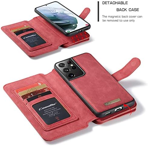 Fead Samsung Galaxy S21 Ultra torbica za novčanik, Premium PU kožna multifunkcionalna torbica sa patentnim zatvaračem sa odvojivim