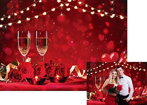 LTLYH 10x8ft Valentinovo fotografija pozadina Valentinovo godišnjicu braka šampanjac i ruže Photo Backdrop svadbena zabava Photo Props