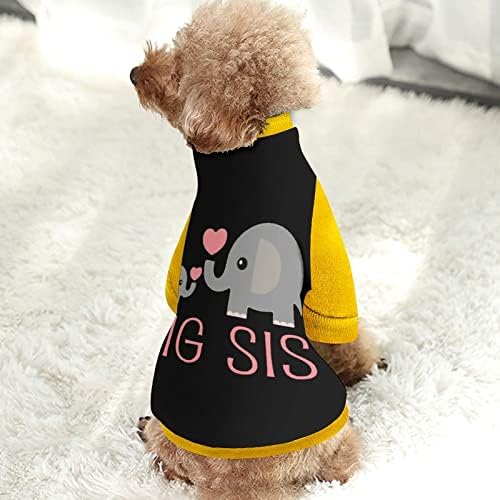 FunnyStar Slon sestra Print PET dukserica sa pulovernim kompletom od runa za pse mačka sa dizajnom