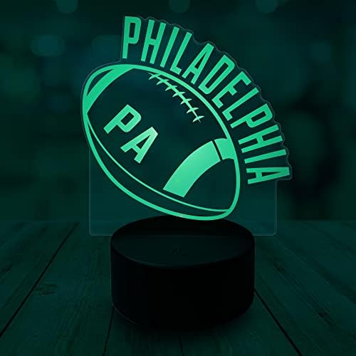 CLORURBANLIVE 3d Fudbal Kansas City noćno svjetlo 3D Iluzijska lampa za dječake poklon 16 promjena boje daljinsko upravljanje dječja