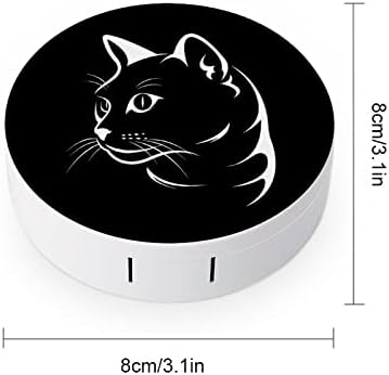 Mačka lice na crnom putovanju Kontakt objektiv Kućište Prijenosni kontakt kutija za skladištenje sočiva sa ogledalom