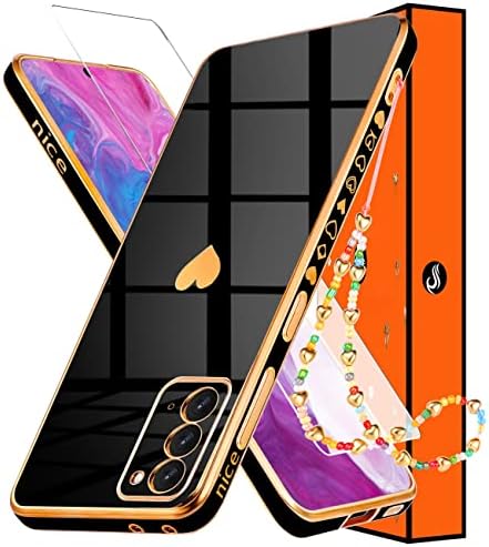 Shorogyt (3in1 srčana futrola za Samsung Galaxy Note 20 5g / 4G 6,7 inča Žene Slatka estetska ljubavna srca Uzorak Djevojke Crnog