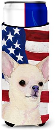Caroline's SS4228MUK USA Američka zastava sa Chihuahua Ultra Hugger za tanke limenke, može li hladnije rukav Hugger stroj za pranje