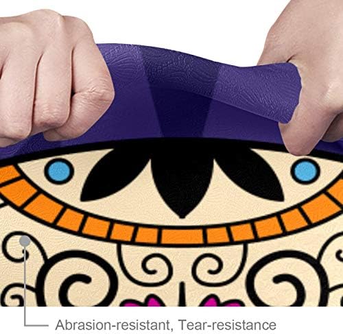 Siebzeh boja Meksička Lobanja Premium debela prostirka za jogu Eco Friendly Rubber Health & amp; fitnes neklizajuća prostirka za sve