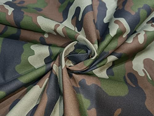 pamučna tkanina zelena i braon boja vojska / kamuflažni Print 58 široko prodaje Dvorište